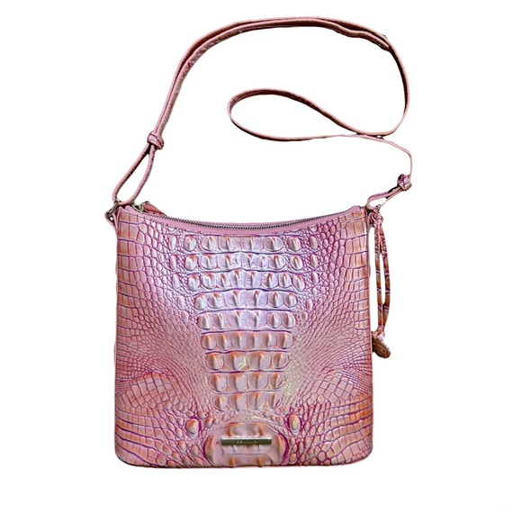 SOLD!! Brahmin Katie Melbourne Leather Crossbody Bag In Apricot Rose w/COA - Picture 2 of 11